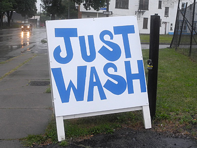 Just Wash Sign