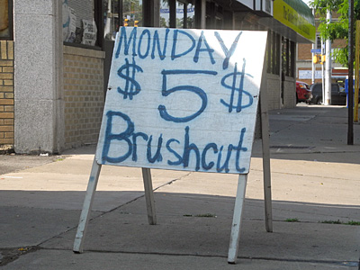 Five dollar brush cut