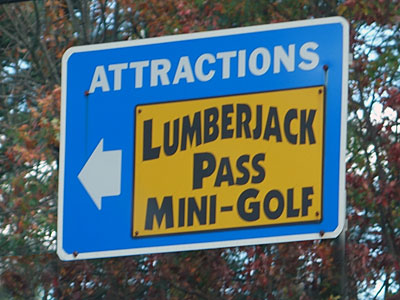 Lumberjack Mini Golf sign