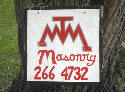 MTM Masonry Sign