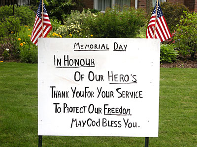 Memorial Day sign