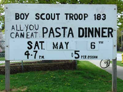 Pasta Dinner Sign