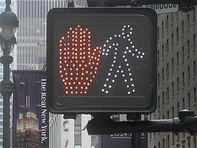 Penn Station Walk/Stop sign