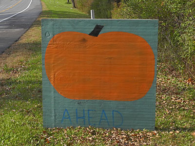 Pumpkin Ahead Sign