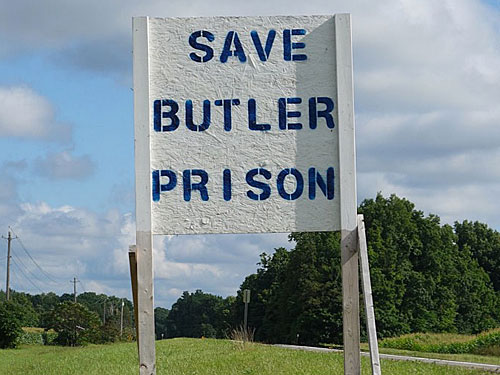 Save Butler Prison Sign