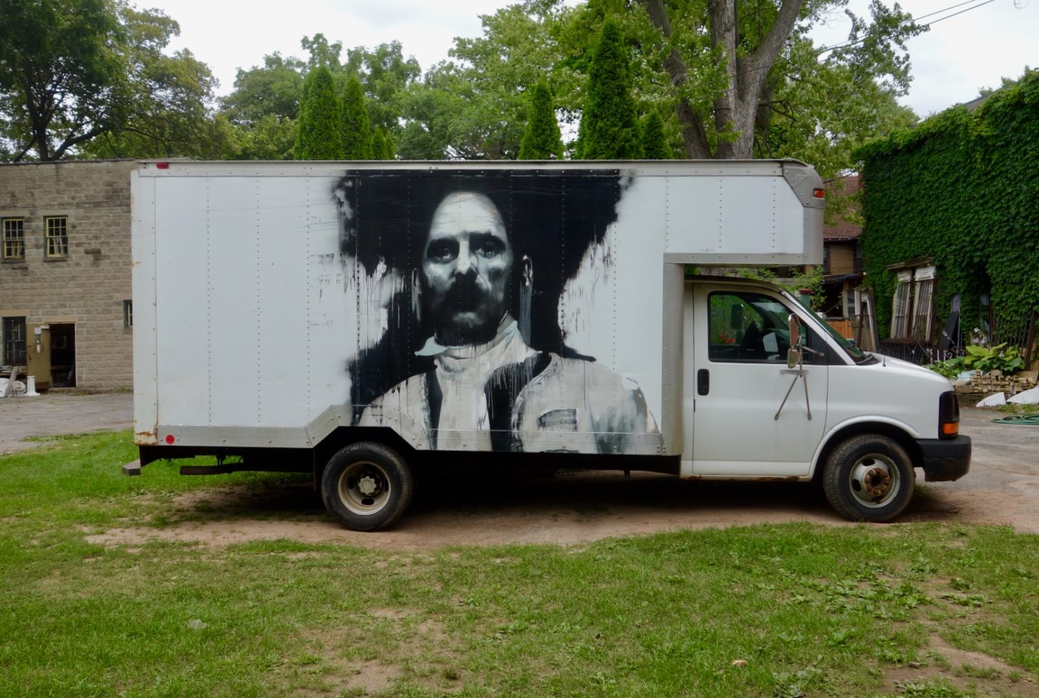 Painted truck in front of HouseParts