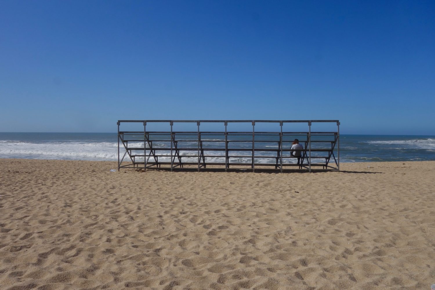 Bleachers on beach in Portugal