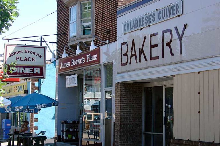 Calabrese's Bakery was here for fifty years or so but not anymore. Relative newcomer, James Brown's Place, is the new king of the block. If you like heavy breakfasts, this place is calling you. Culver Road in Rochester, New York.