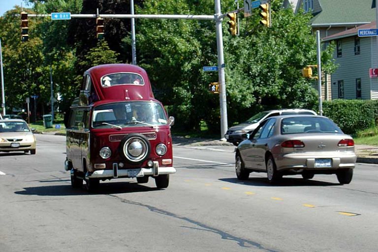 his VW or these VWs, seen near The Culver/Merchants Road intersection, was concocted by one of Culver Road's most infamous residents. Culver Road in Rochester, New York.