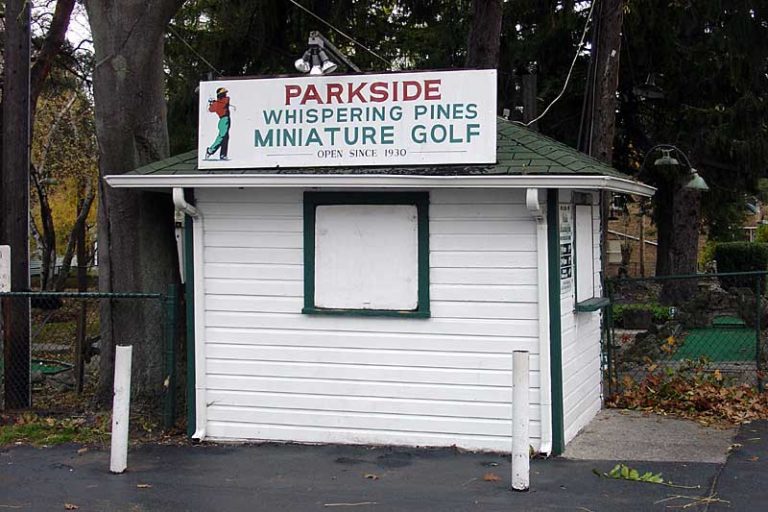 Whispering Pines Miniature Golf is the first miniature golf place in the country. It was open for business in 1930. Culver Road in Rochester, New York.