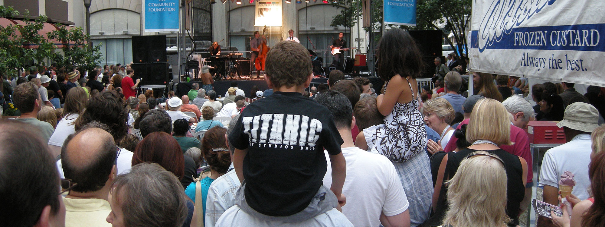 Crowd on Gibbs Street at Rochester International Jazz Festival