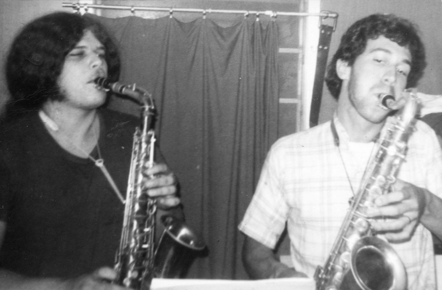 Chinaboise - Brad and Rich on alto saxes in Monon trailer