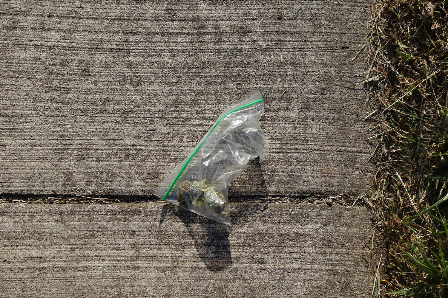 Bag of pot found on the sidewalk in Rochester, New York