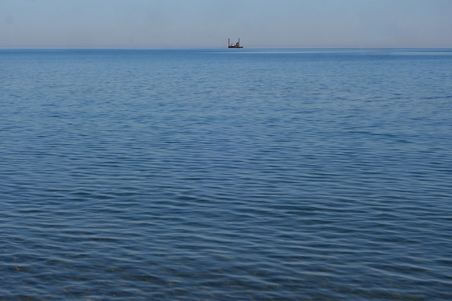 Dredging barge out on Lake Ontario