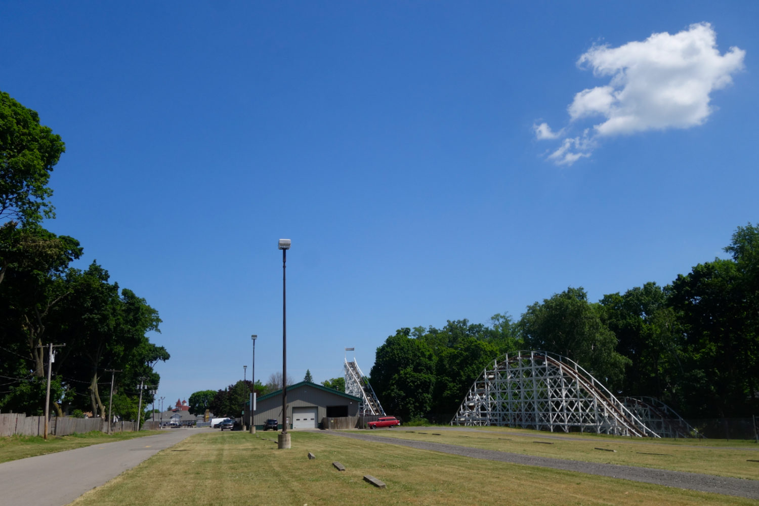 Back side of Sea Breeze Amusement Park in Rochester, New York