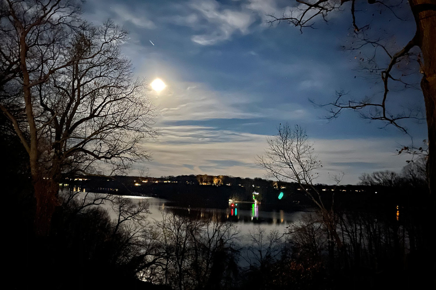 View of Beaver moon rise from Kathy's place on Irondequoit Bay. Photo by Peggi Fournier.