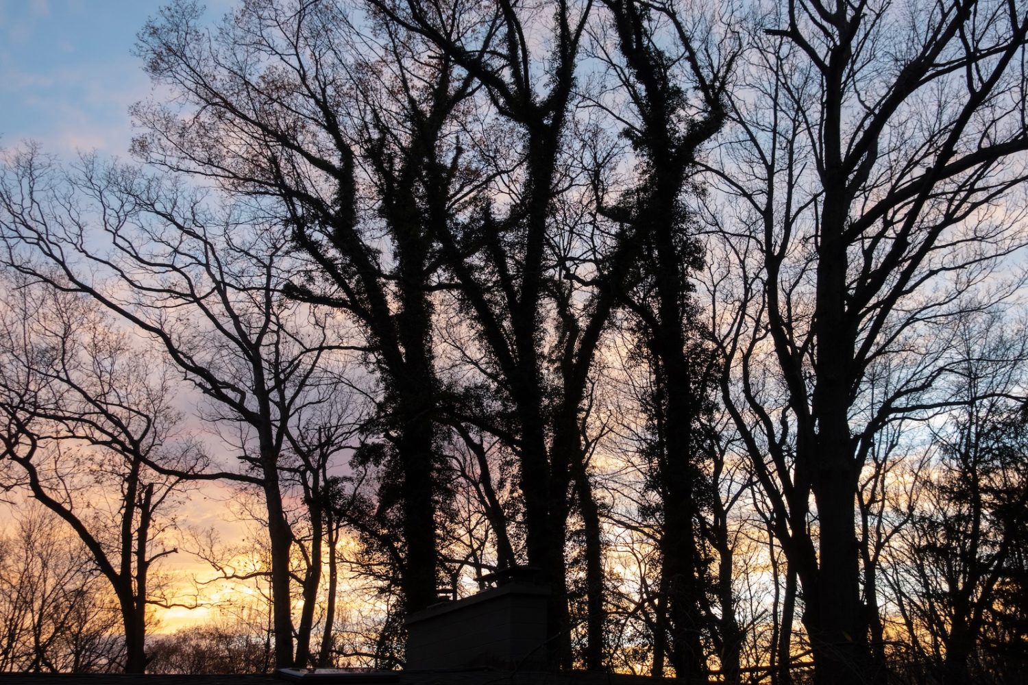 November sunset over our house