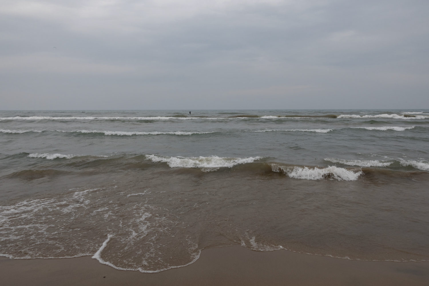 Stand-up paddleboard on Lake Ontario in December