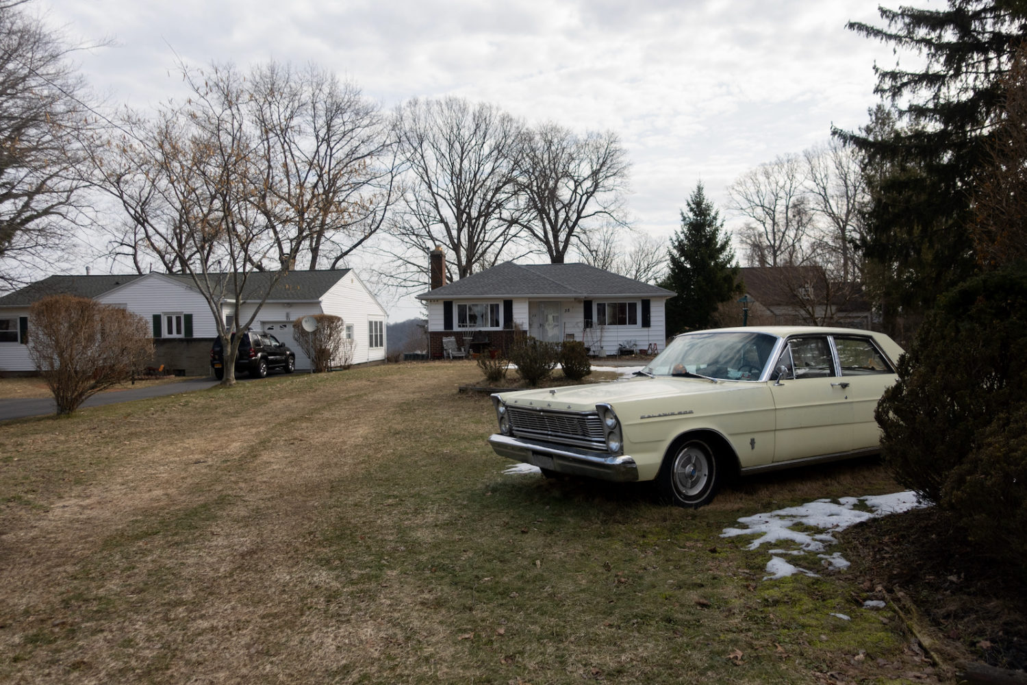 Yellow Ford Galaxie 500 on Peart Avenue