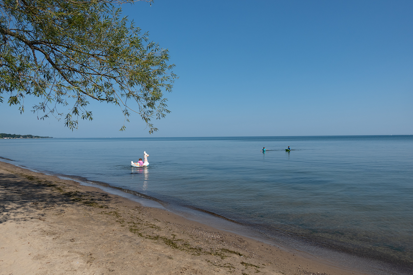 Kids in the water at Durand Eastman beach