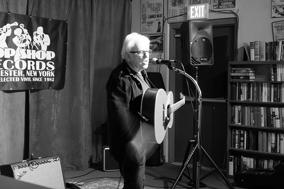 Wreckless Eric performing at the Bop Shop in Rochester, New York 2021