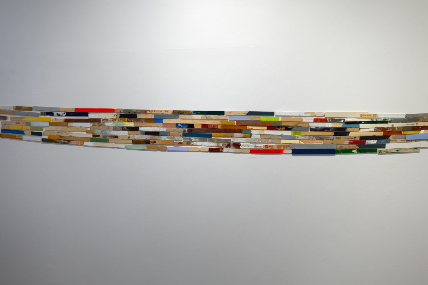 Cathy Smith paint sticks installation at Colleen Buzzard's Studio