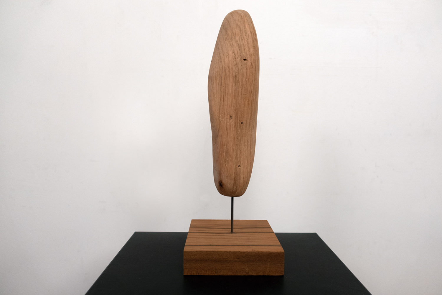 "Self Portrait" Oak wood carving with stand 14"h x 5"w x 5"d