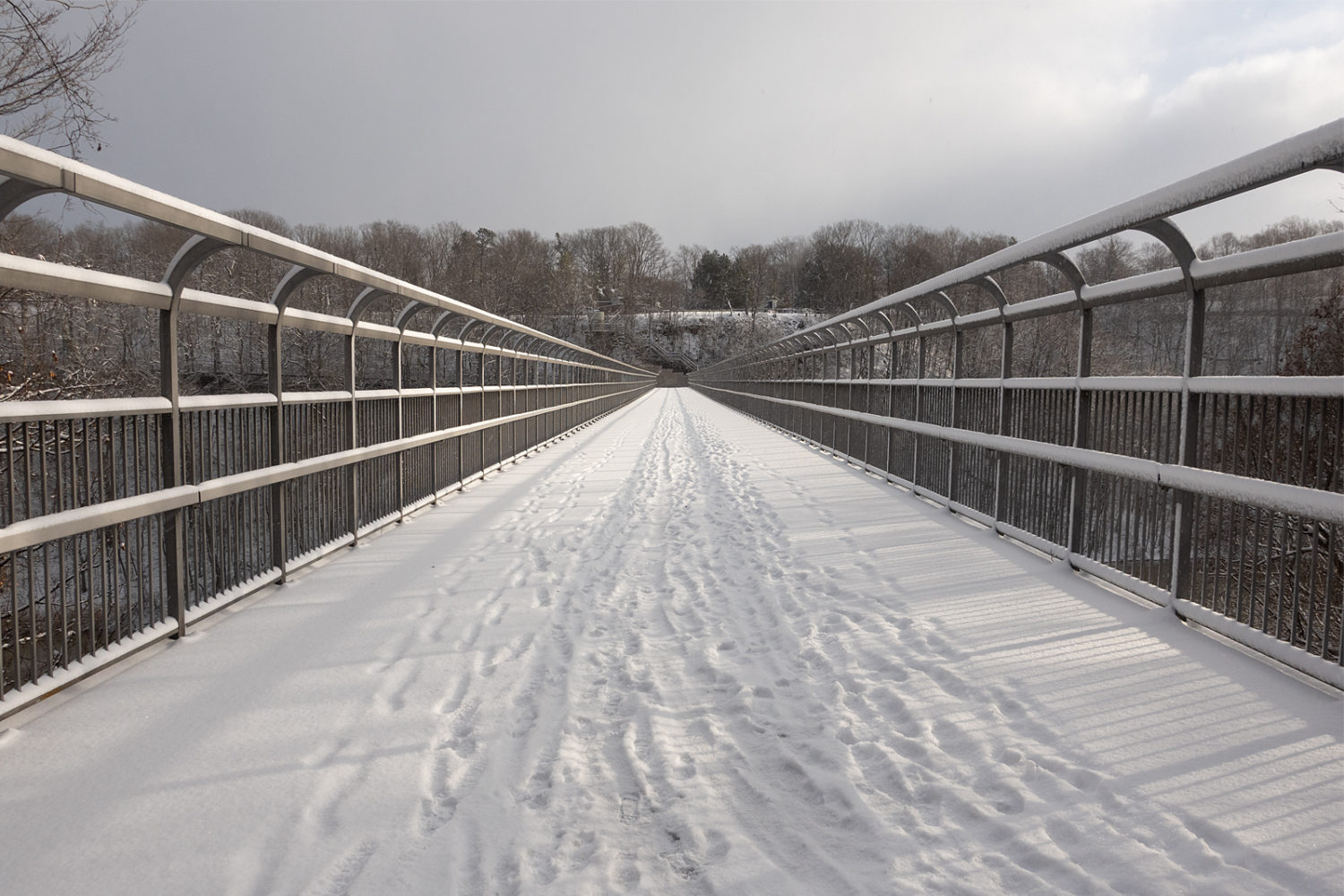 Walking bridge over Genesee River from Seneca Park