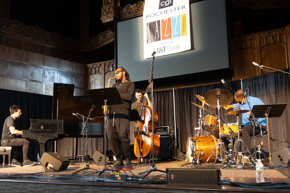 Immanuel Wilkins' Quartet performing at the 2022 Rochester International Jazz Festival