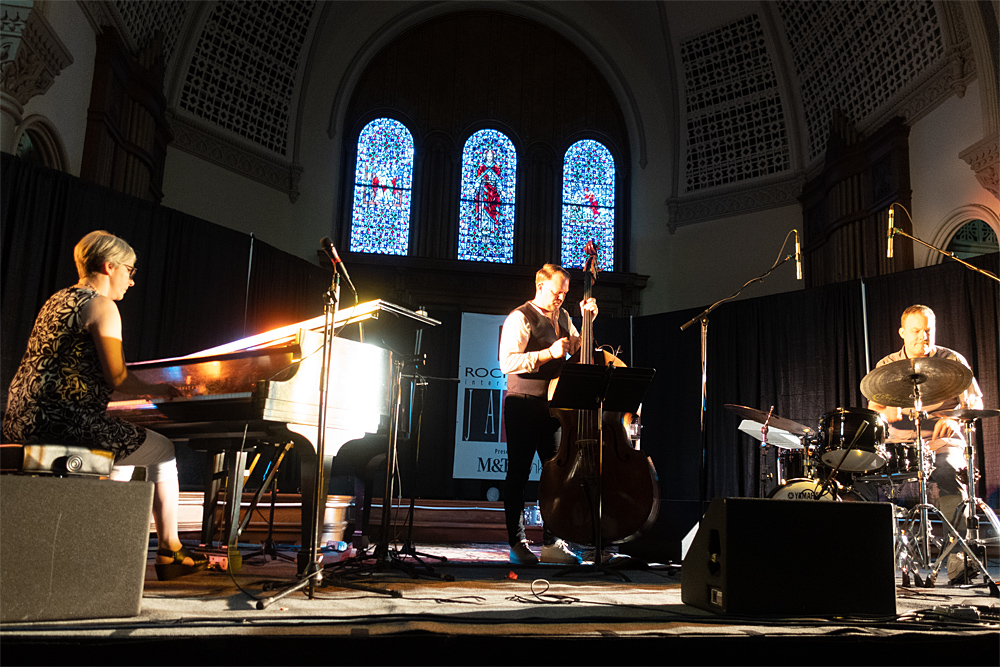 Sunna Gunnlaug's Trio performing at the 2022 Rochester International Jazz Festival