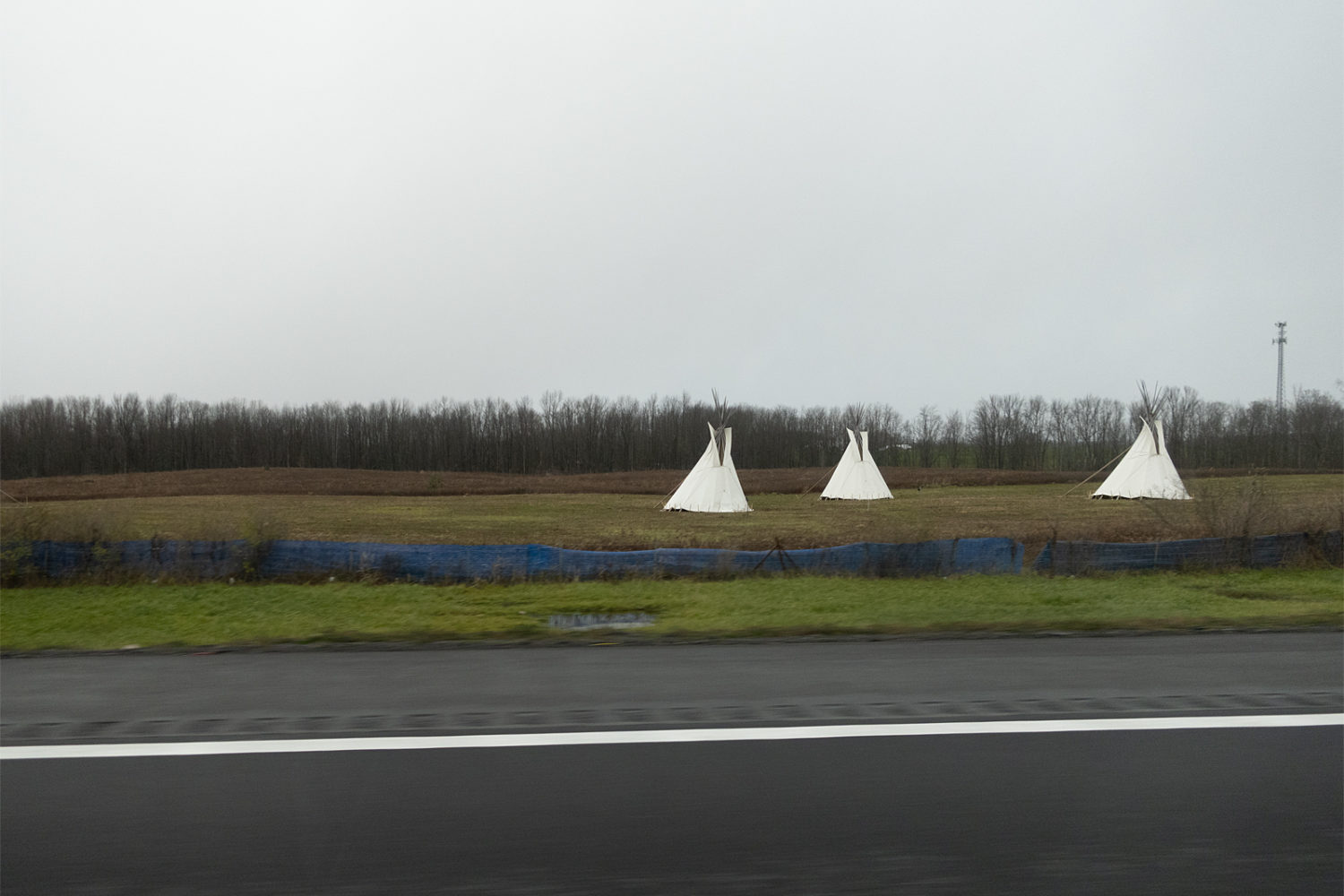 Teepees near Exit 33 along Interstate 90