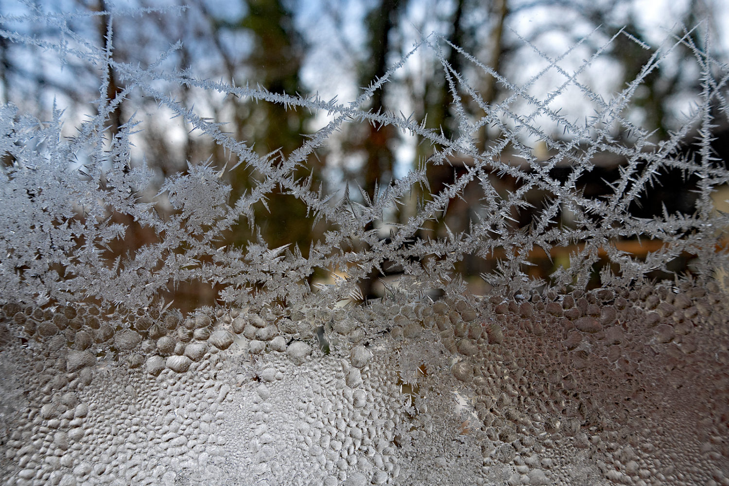 Ice formations on on bedroom window