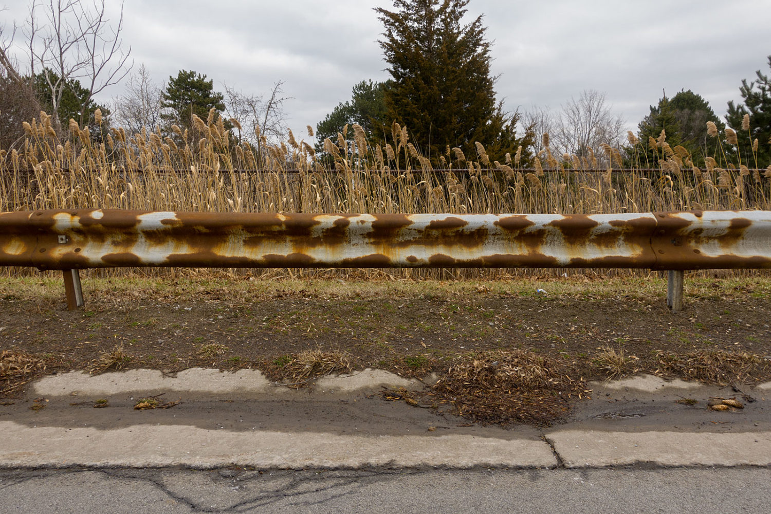 Guardrail along road on way to Aman's