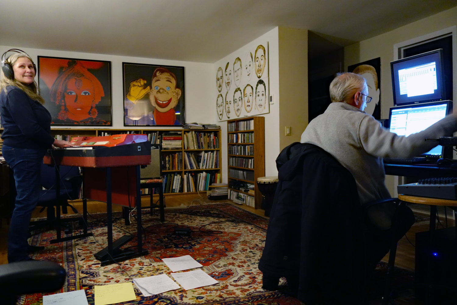 Peggi playing Farfisa on "Civilization," Arpad recording. 2016