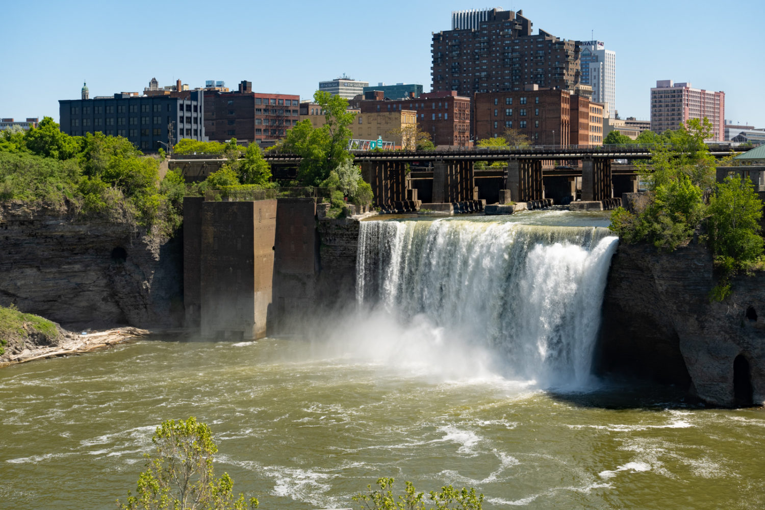 High Falls from walking bridge in 2023