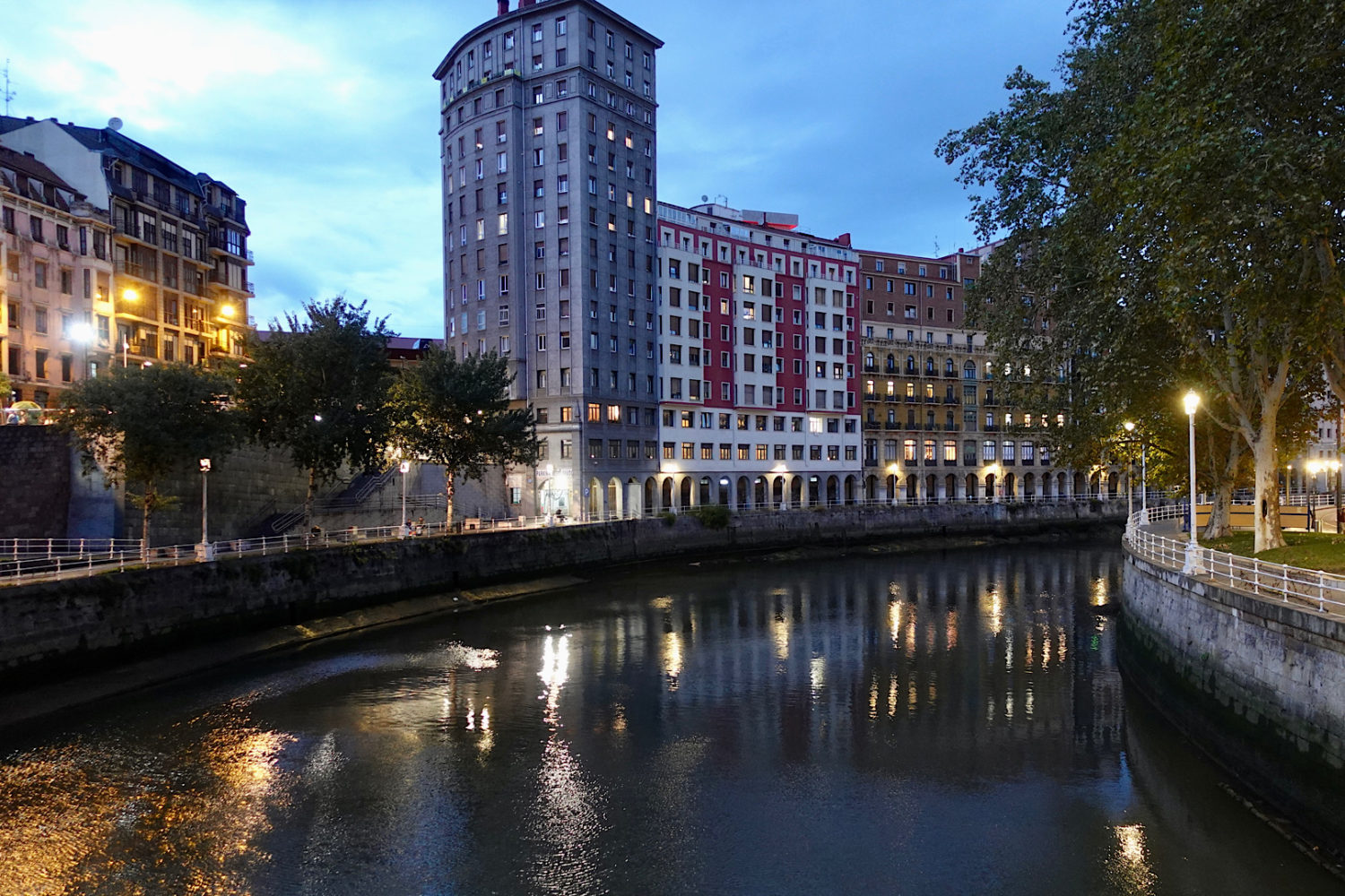 The River Nervión In Bilbao Spain