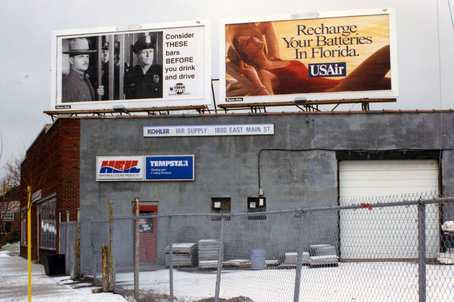 "DWI and Florida" billboard on Main and Hall Street in Rochester, New York