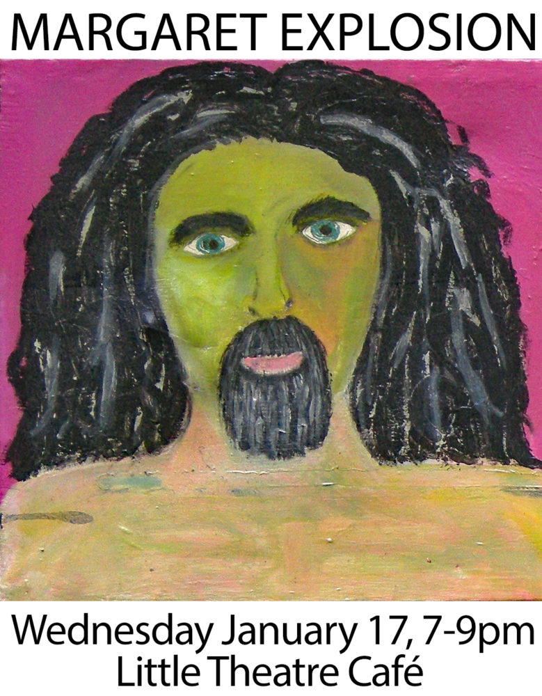 Dave Ripton self-portrait poster for Margaret Explosion tribute