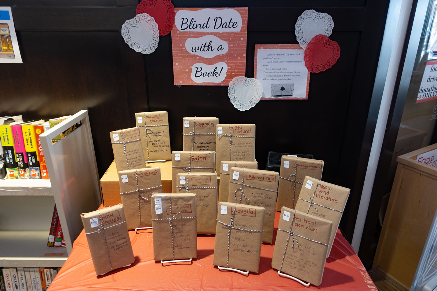 "Blind Date with a Book" display at the Irondequoit Library