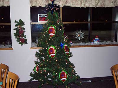 Football Christmas tree at Casa D'Amici