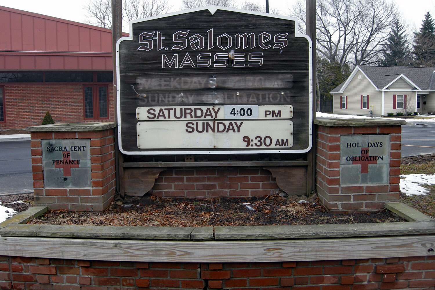 Sign in front of Saint Salome's on Culver Road