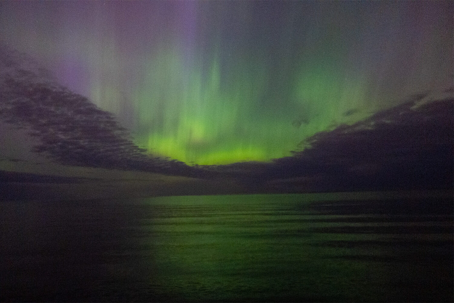 Northern lights over Lake Ontario