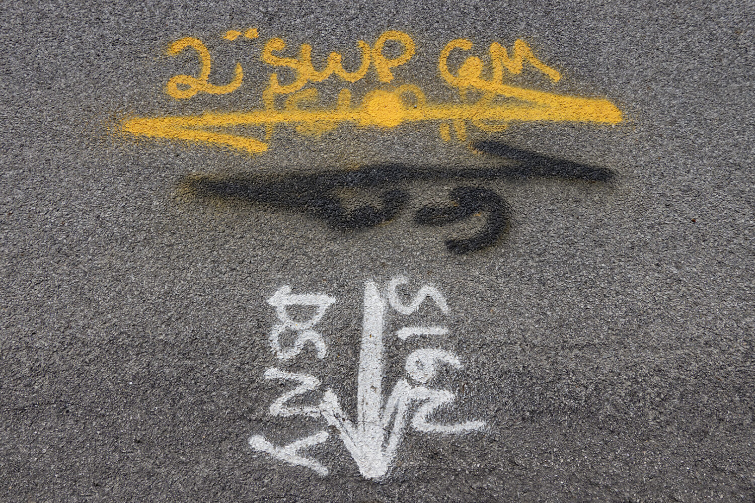 Road art by town employees