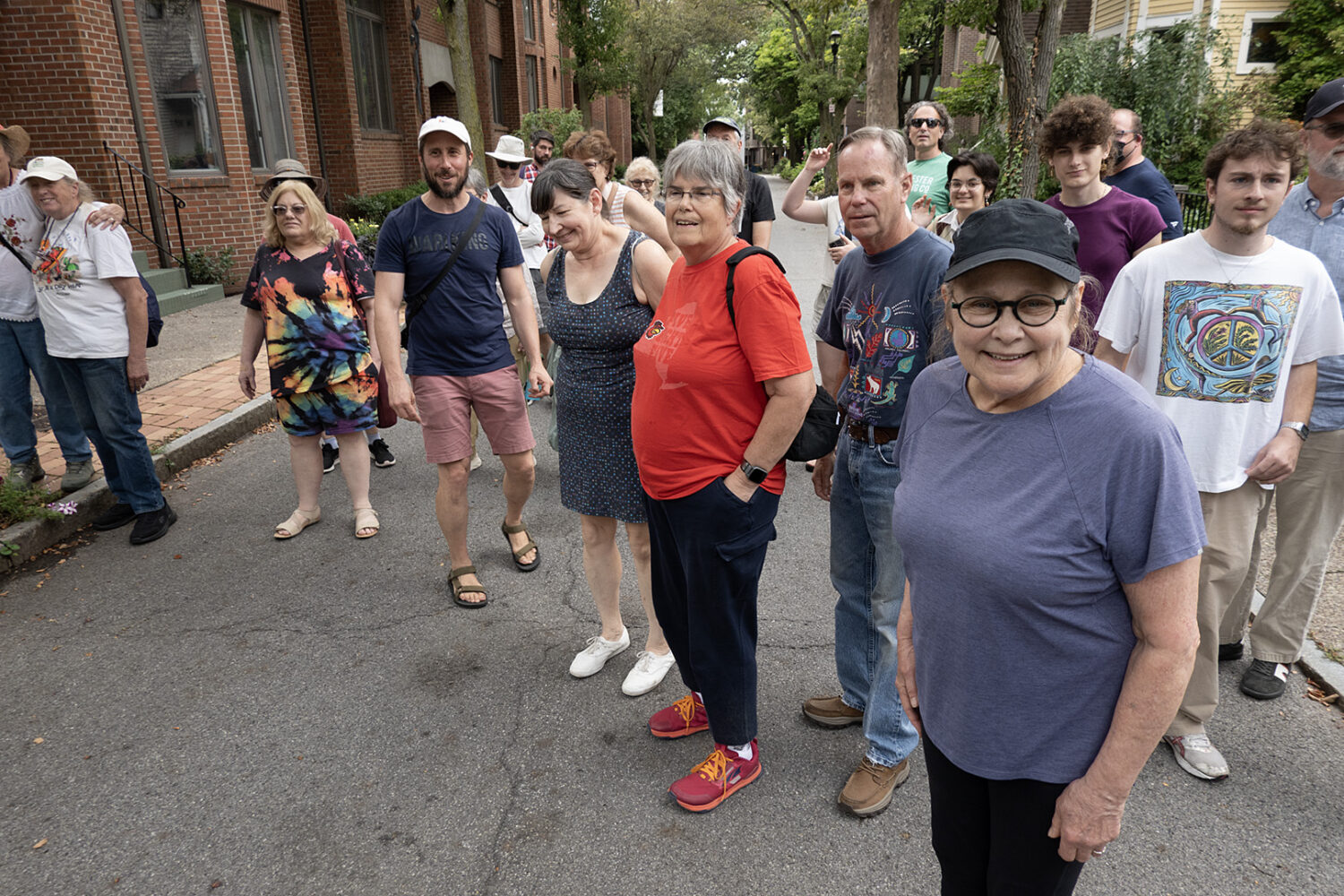 Matt Green and walkers on Grove Place