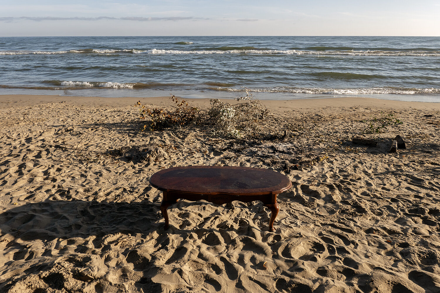 Coffee table on the beach