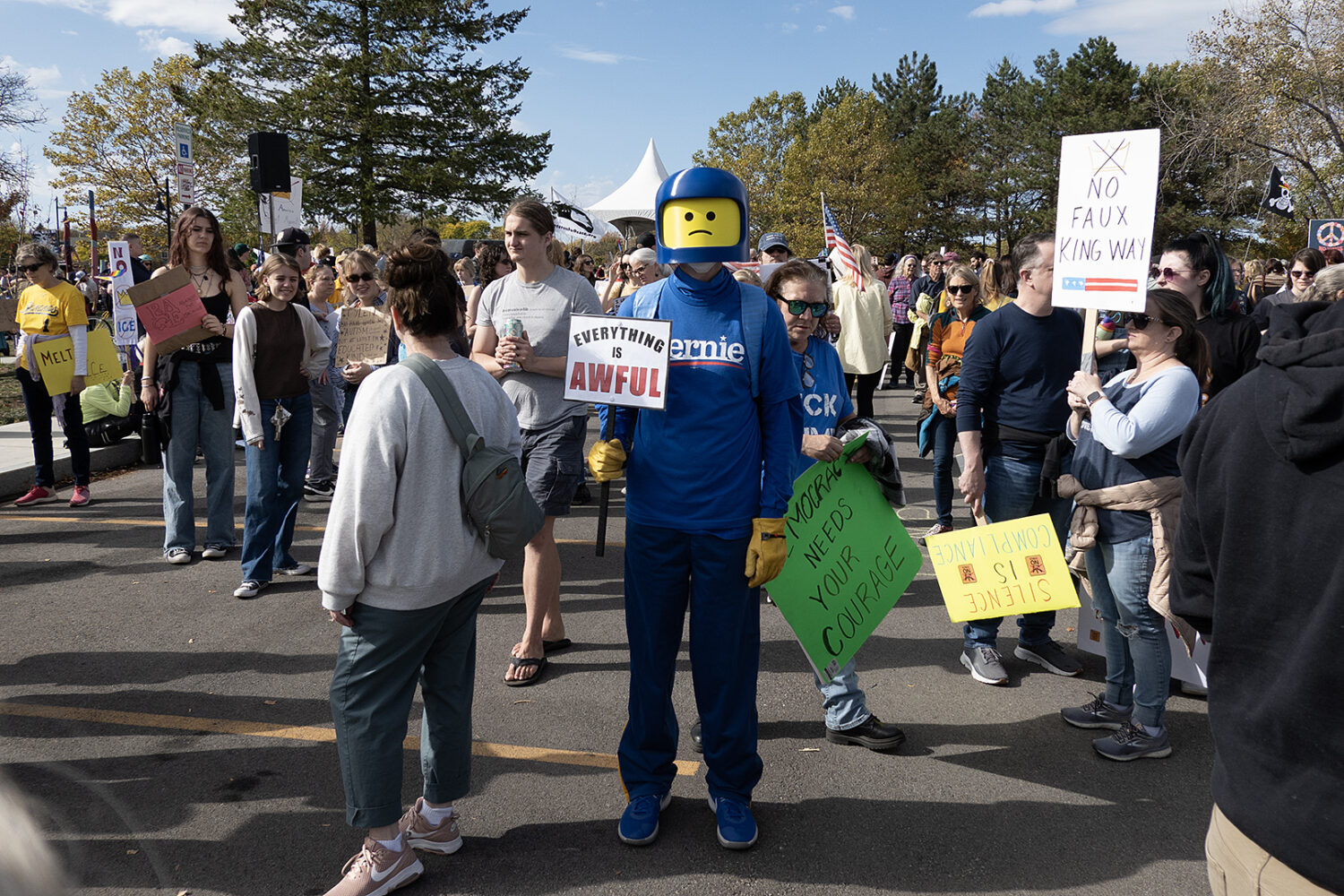 "Everything Is Awful" sign at No Kings rally