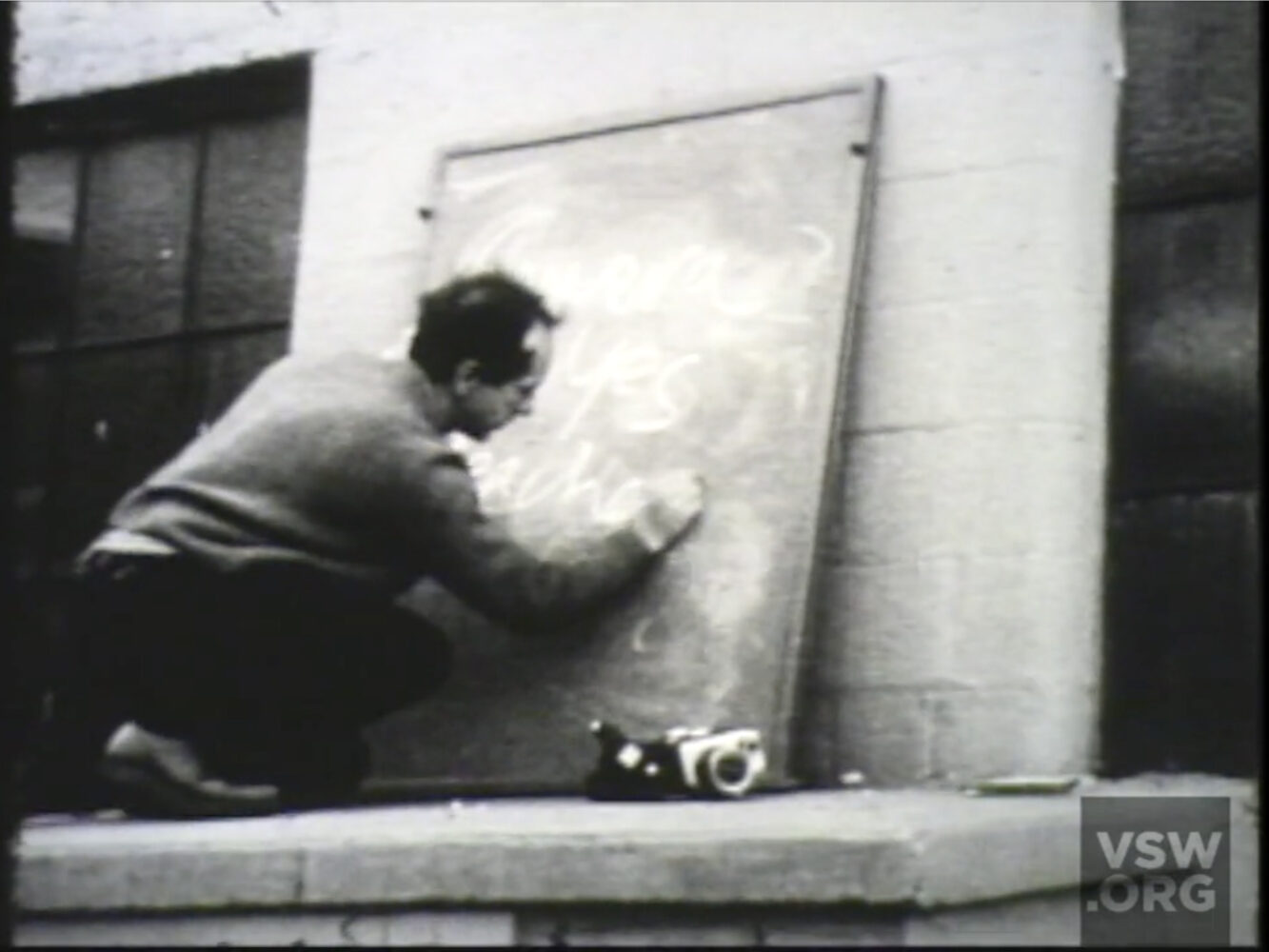 Robert Frank in still from 1972 Visual Studies film entitled "About Us"