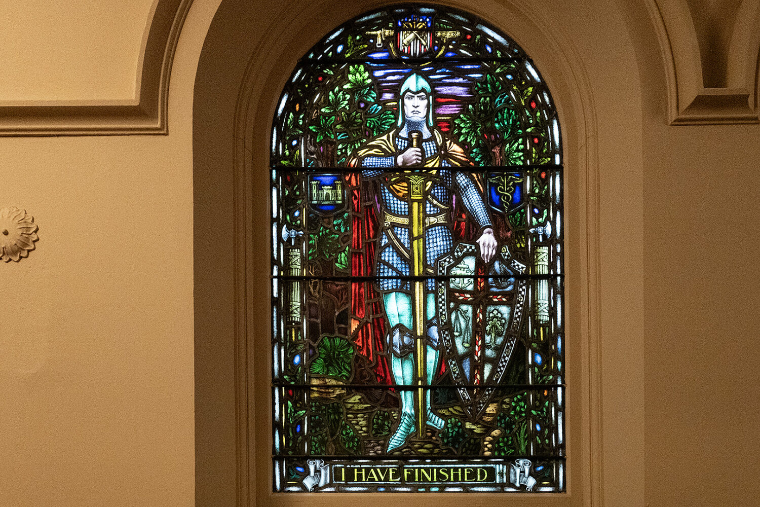 "The Christian Warrior" (St. Paul) Butler, Pike Stained Glass Studios 1921 Third Prespyterian Church Rochester, NY