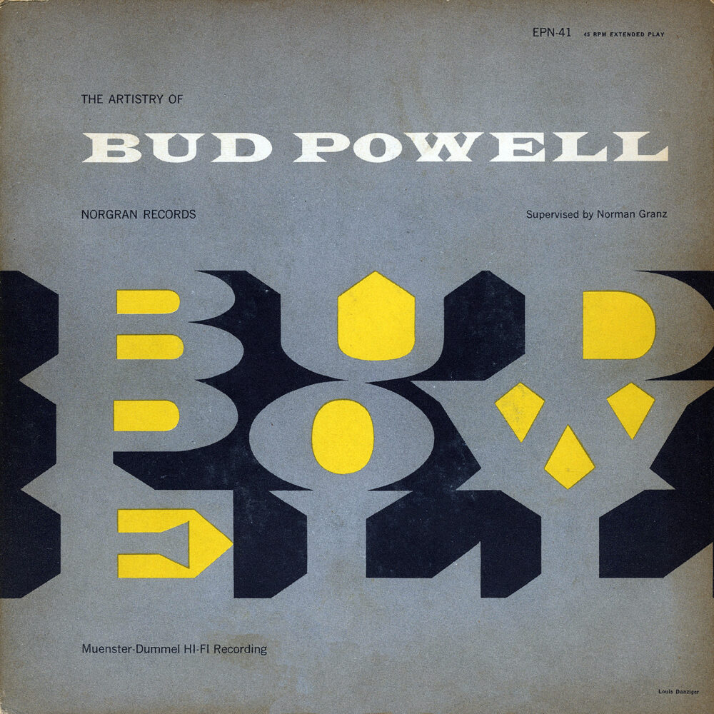 Louis Danziger cover art for "The Artistry of Bud Powell" 7"