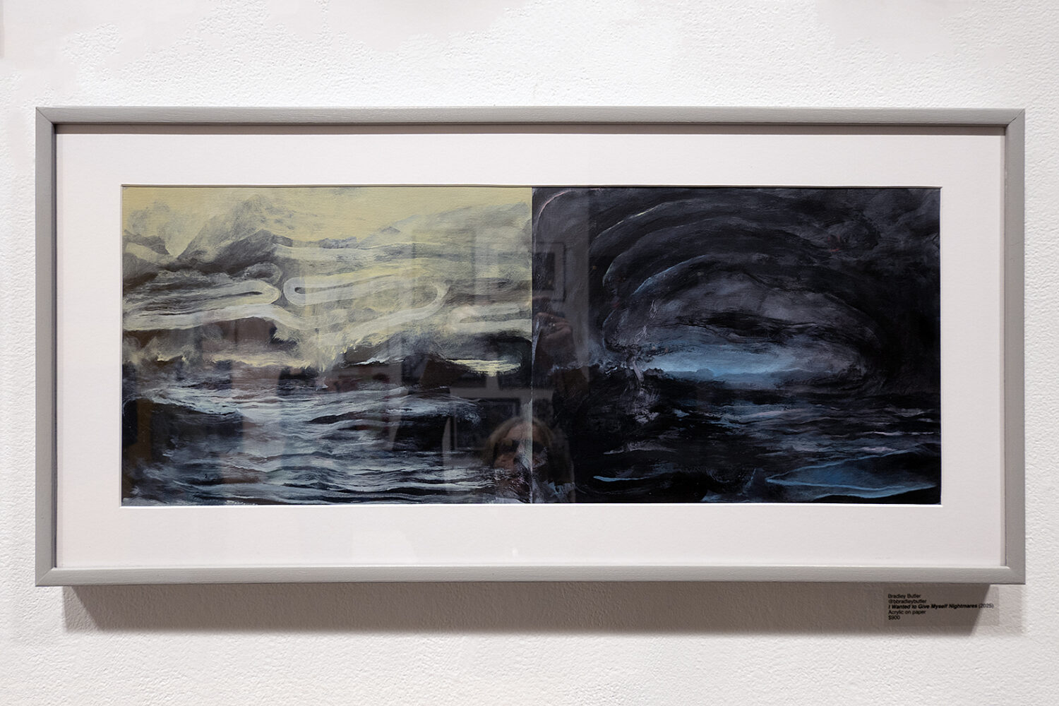 “Wanted to Give Myself a Nightmare” acrylic on canvas by Bradley Butler at 2025 Rochester Contemporary Members Show